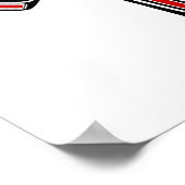 Rot und Schwarz Haida Sonnenmaske auf Weiß Poster (Ecke)