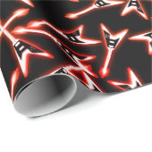 Rot und Schwarz Heavy Metal Electric Gitarren Must Geschenkpapier (Rolleneckpunkt)