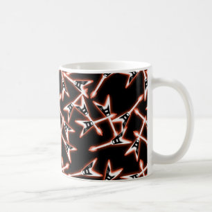 Rot und Schwarz Heavy Metal Electric Gitarren Must Kaffeetasse
