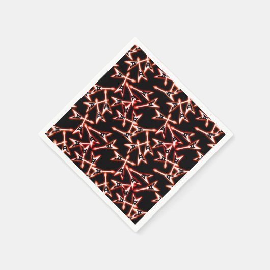Rot und Schwarz Heavy Metal Electric Gitarren Must Serviette (Ecke)