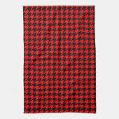Rot und Schwarz Houndstooth Karo Geschirrtuch (Vertikal)
