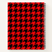 Rot und Schwarz Houndstooth Karo Notizblock (Rückseite)