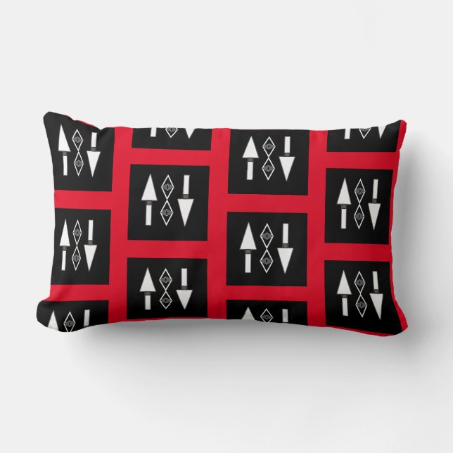 Rot und Schwarz,Inspiration für Trend Lendenkissen (Vorderseite)