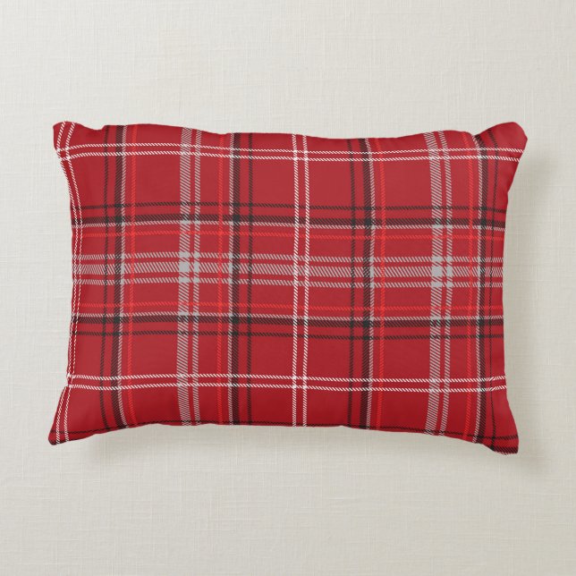 Rot und Schwarz Kariert Buffalo Karo Pattern Dekokissen (Rückseite)