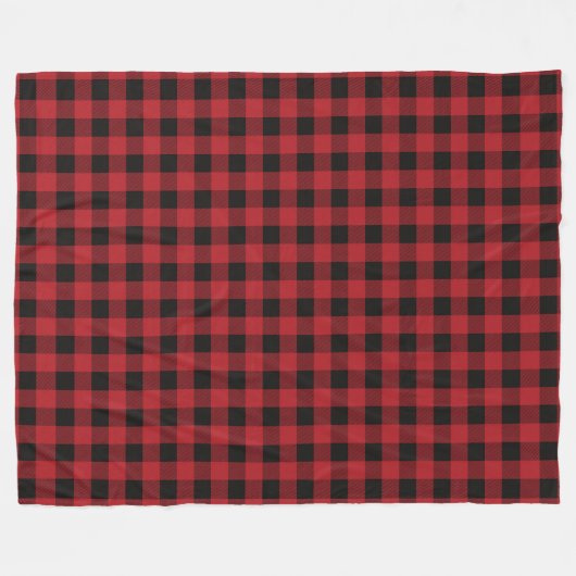 Rot und Schwarz Kariert Buffalo Karo Pattern Fleecedecke (Vorderseite (Horizontal))