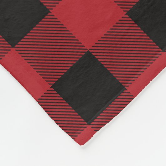 Rot und Schwarz Kariert Buffalo Karo Pattern Fleecedecke (Ecke)