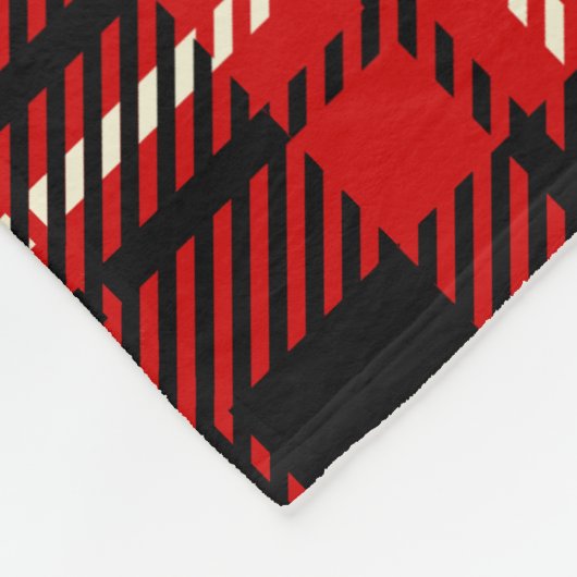 Rot und Schwarz Kariert Fleecedecke (Ecke)