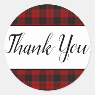 Rot und Schwarz Kariert Gefälligkeitskleber Runder Aufkleber