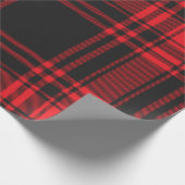 Rot und Schwarz Kariert Geschenkpapier (Ecke)