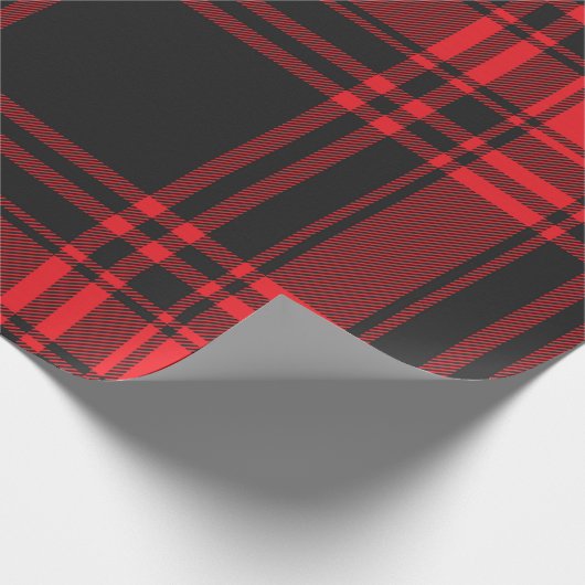 Rot und Schwarz Kariert Geschenkpapier (Ecke)