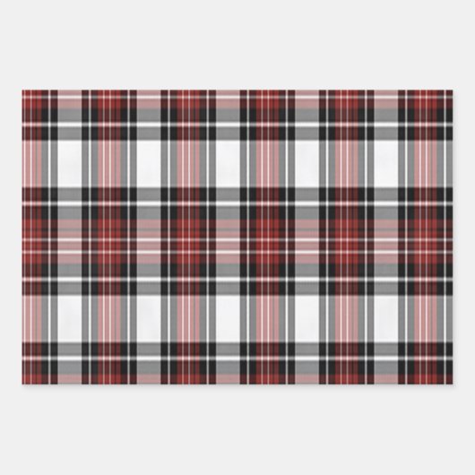 Rot und Schwarz Kariert Geschenkpapier Set (Vorderseite 2)