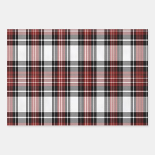 Rot und Schwarz Kariert Geschenkpapier Set (Vorderseite 3)