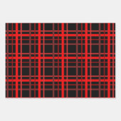 Rot und Schwarz Kariert Geschenkpapier Set (Vorderseite 3)