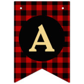 Rot und Schwarz Kariert Happy Geburtstag Wimpelkette (Dritte Fahne)