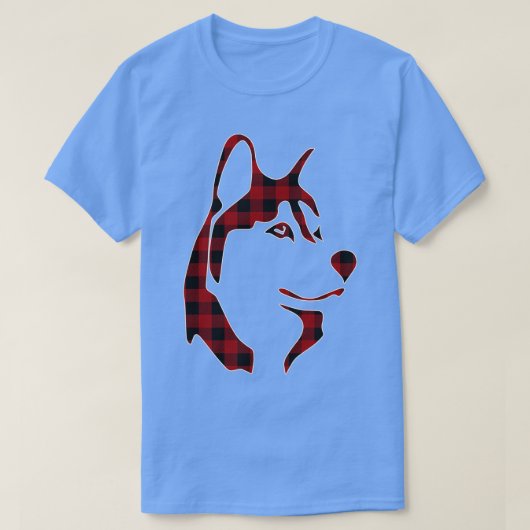 Rot und Schwarz Kariert Husky Matching Family Paja T-Shirt (Design vorne)