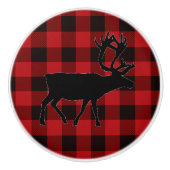 Rot und schwarz kariert keramikknauf (Vorderseite)