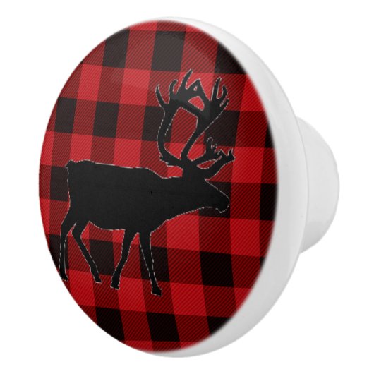 Rot und schwarz kariert keramikknauf (Rechts)