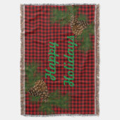 Rot und schwarz kariert - Kiefernkegel Decke (Vorderseite Vertikal)