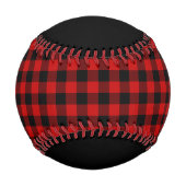 Rot und Schwarz Kariert mit Name Baseball (Rückseite)