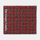 Rot und Schwarz kariert mit personalisierten Stern Fleecedecke (Vorderseite (Horizontal))