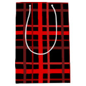 Rot und Schwarz Kariert Mittlere Geschenktüte (Vorderseite)