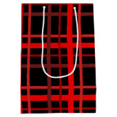 Rot und Schwarz Kariert Mittlere Geschenktüte (Rückseite)
