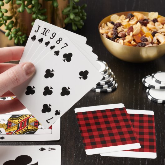 Rot und schwarz kariert spielkarten (In Situ)