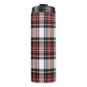 Rot und Schwarz Kariert Thermosbecher (Vorderseite)