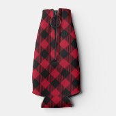 Rot und Schwarz Karo Buffalo Kariertes Muster Flaschenkühler (Rückseite)