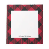 Rot und Schwarz Karo Buffalo Kariertes Muster Notizblock (Vorderseite)