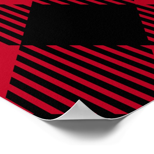 Rot und Schwarz Karo Buffalo Kariertes Muster Poster (Ecke)