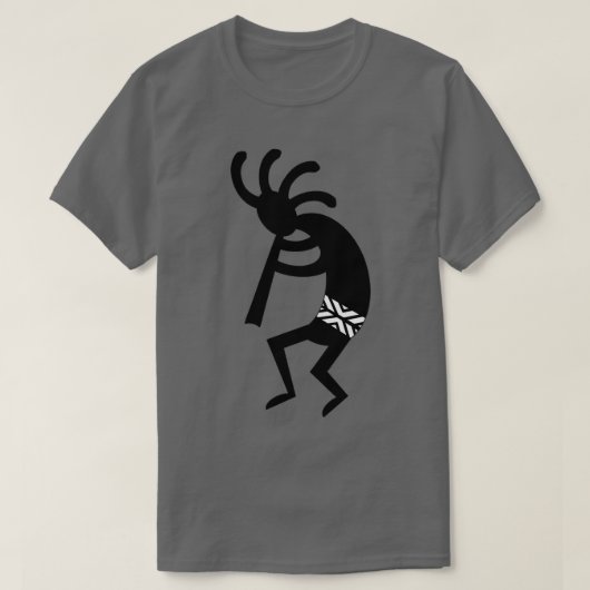 Rot und Schwarz Kokopelli  T-Shirt (Design vorne)