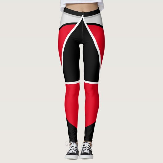 Rot und Schwarz Leggings (Vorderseite)