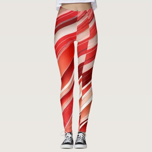 Rot und Schwarz Leggings (Vorderseite)