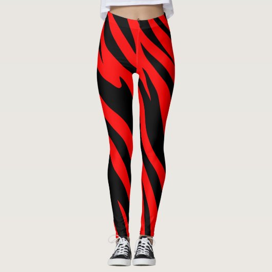 Rot und Schwarz Leggings (Vorderseite)