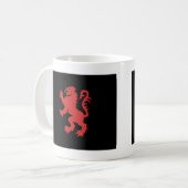 Rot und Schwarz Löwenampant Kaffeetasse (Vorderseite Links)