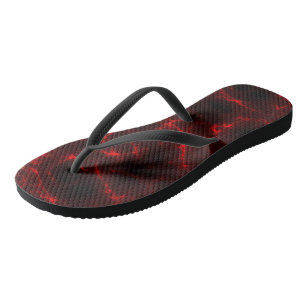 Rot und schwarz Marmor Swirl Abstrakt Badesandalen