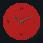 Rot und Schwarz Minimalistisch Große Wanduhr<br><div class="desc">Die moderne künstlerische Uhr besticht durch ein minimalistisches Design in einer rot-schwarzen Farbpalette. Ein schlichtes Design mit schwarzen Zahlen auf rotem Hintergrund. Moderne Ergänzung zur Küche, zum Wohnzimmer oder zur Bürowand, ein durchdachtes, modernes Bürogeschenk oder ein modernes Zuhause-Geschenk für jeden Anlass. Sie können Ihre Einstellungen anpassen, indem Sie die bereitgestellten...</div>