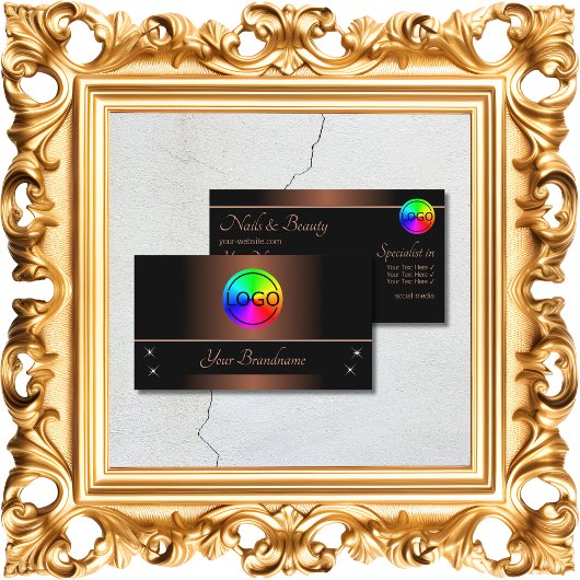 Rot und schwarz mit Beruflichem Logo Visitenkarte