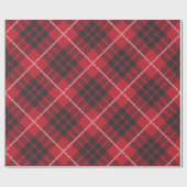 Rot und Schwarz mit karierten Akzenten Geschenkpapier (Flach)
