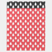 ROT UND SCHWARZ MIT ROHEN AUS WEISSEN BAUEN FLEECEDECKE (Vorderseite)