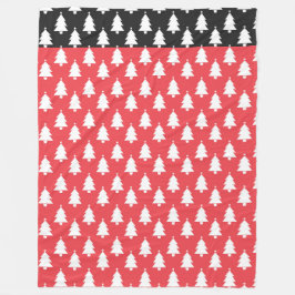 ROT UND SCHWARZ MIT ROHEN AUS WEISSEN BAUEN FLEECEDECKE