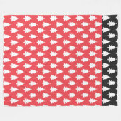 ROT UND SCHWARZ MIT ROHEN AUS WEISSEN BAUEN FLEECEDECKE (Vorderseite (Horizontal))