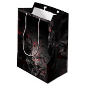 Rot und Schwarz Mittlere Geschenktüte (Rückseite Schrägansicht)