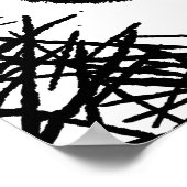 Rot und Schwarz Modern Abstrakt Poster (Ecke)