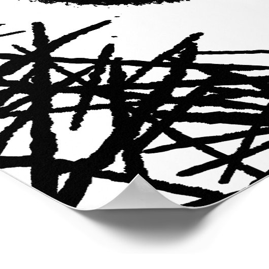 Rot und Schwarz Modern Abstrakt Poster (Ecke)