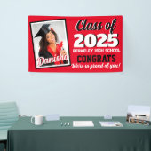 Rot und Schwarz Monogramm und Foto Abschluss Banner (Messeveranstaltung)