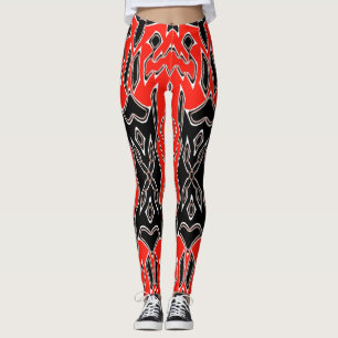 Rot und schwarz nahtlos "Ratti_Creative_Arts" Leggings