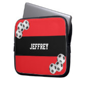Rot und Schwarz, Name, Fußballball-Computer Laptopschutzhülle (Vorderseite Links)
