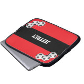 Rot und Schwarz, Name, Fußballball-Computer Laptopschutzhülle (Vorne Knopf)